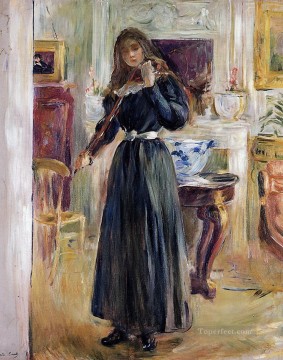  Morisot Pintura al %c3%b3leo - Julie tocando el violín Berthe Morisot
